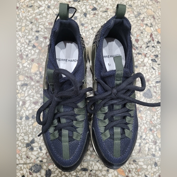 Pierre Hardy Men's Black and Green Sneakers - Picture 2 of 6